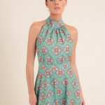 Vera Ludic Flowers Green Dress