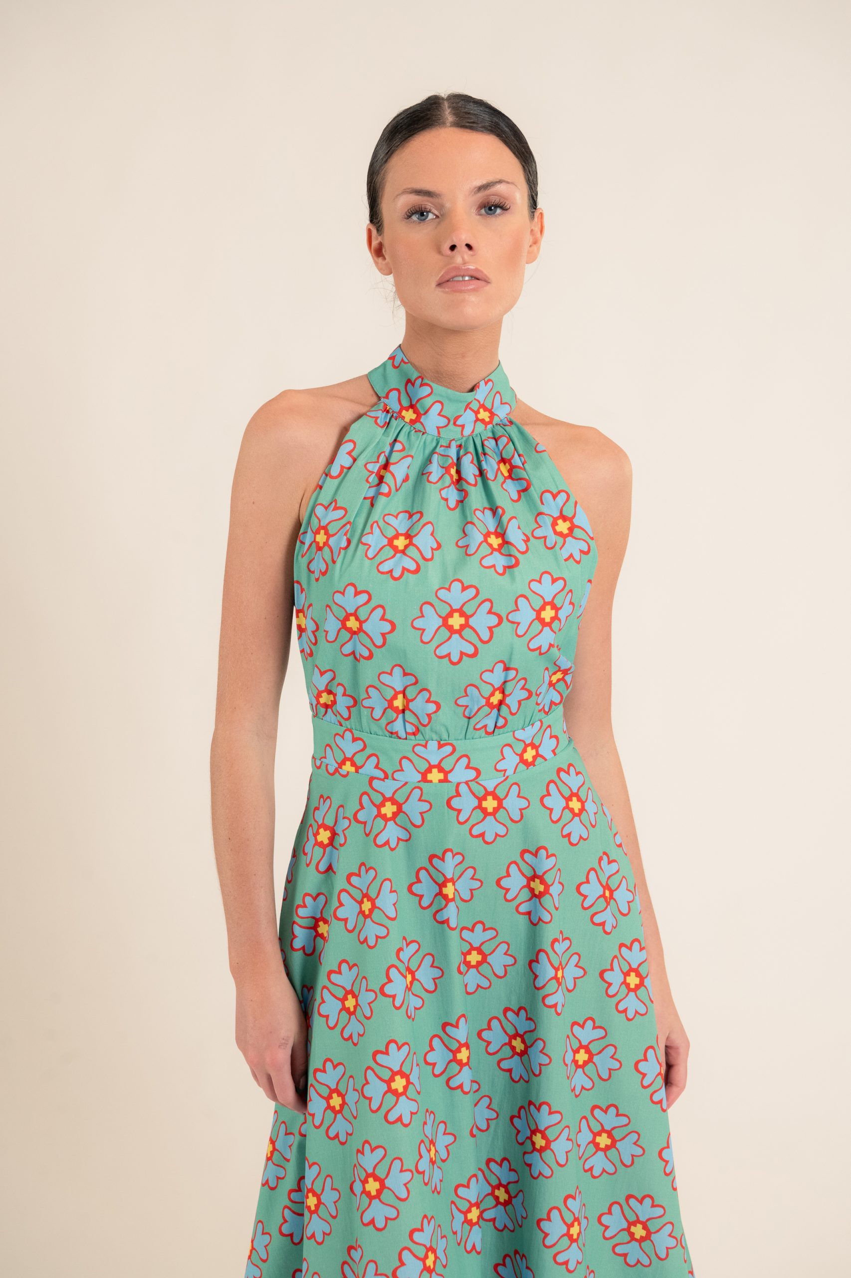 _DSC6278 Vera Ludic Flowers Green Dress - Image 1