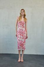 Felinia Midi Mesh Dress Pink Floral
