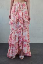 Felinia Maxi Ruffle Skirt Pink Floral - Image 2