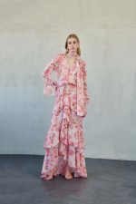 Felinia Maxi Ruffle Skirt Pink Floral