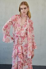 Felinia Maxi Ruffle Skirt Pink Floral - Image 3