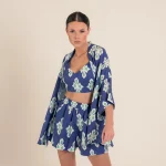 Wasabi Luly Navy Top and Kimono Set