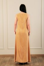 Cupro Maxi Dress Gold - Image 3