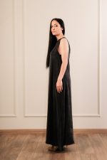 Cupro Maxi Dress Black - Image 2