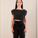 Cupro Crop Top Black
