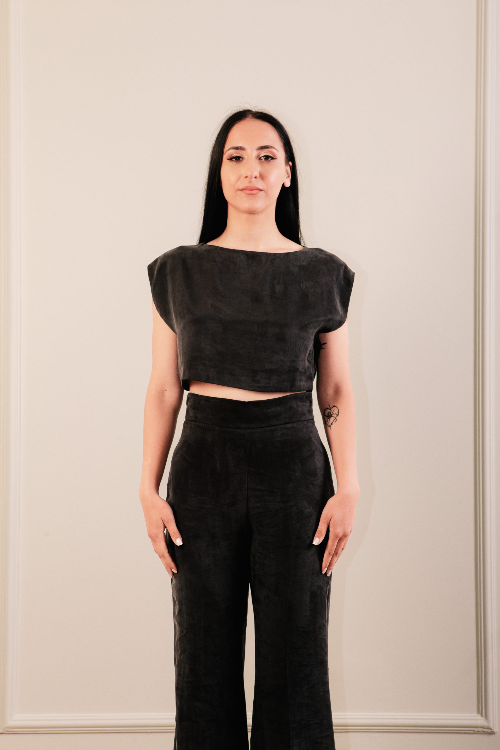 IMG_3941 Cupro Crop Top Black - Image 1