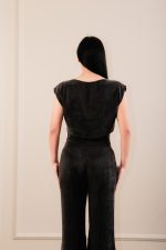 Cupro Crop Top Black - Image 3