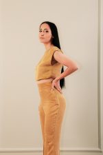 Cupro Crop Top Gold - Image 2