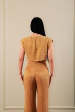 Cupro Crop Top Gold - Image 3