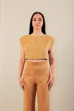 Cupro Crop Top Gold