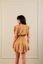 Cupro Mini Dress Gold - Image 3