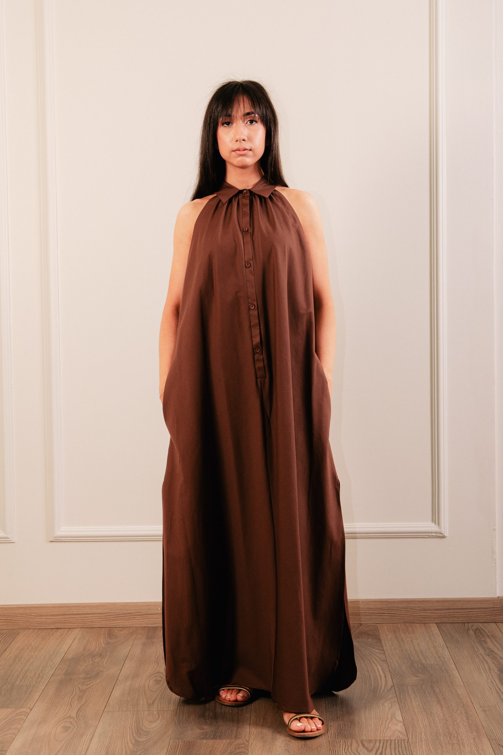 IMG_4295 Maxi Dress Brown - Image 1