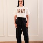 Elastic Denim Pants Blue