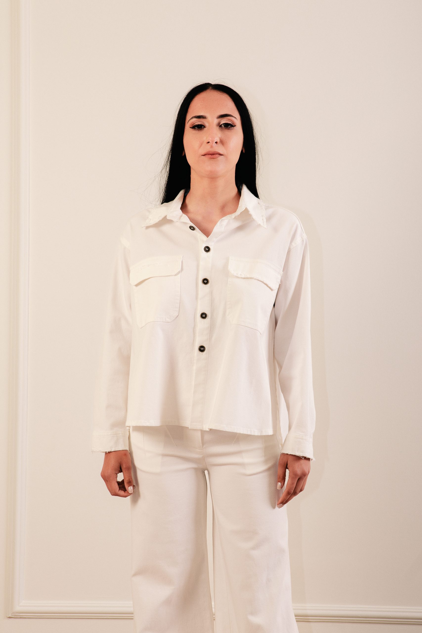 IMG_4531 Denim Shirt Off White - Image 1
