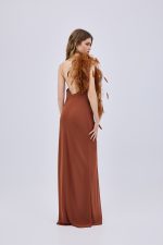 Chiffon Feather Maxi Dress Taba - Image 5