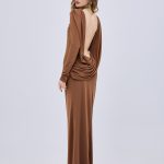 Open Back Coffe Dress