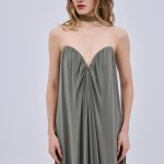 Maxi V Bronze Corset Dress