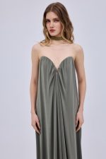 Maxi V Bronze Corset Dress