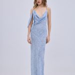 Printed Chiffon Maxi Dress Ciel