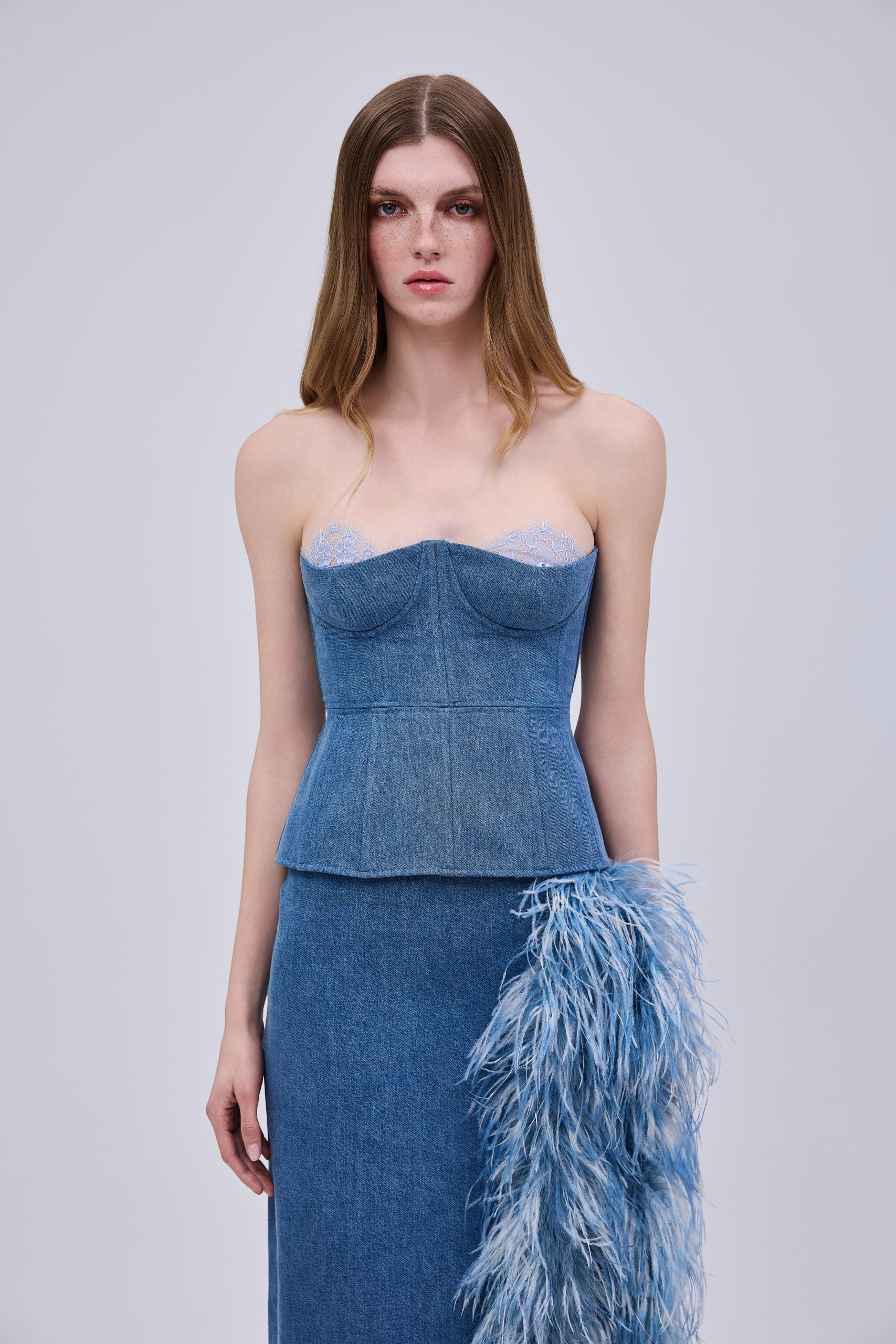 _Y8A1611 Denim & Lace Bustier - Image 1