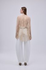 Lace Shirt Beige - Image 3