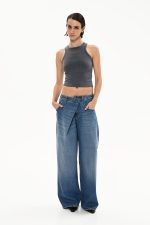 Yoko Wrap Waist - Mid Blue