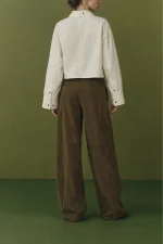 Trousers Suede Khaki - Image 4